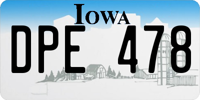 IA license plate DPE478