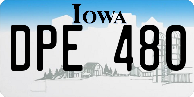 IA license plate DPE480