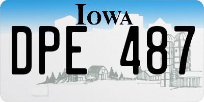 IA license plate DPE487