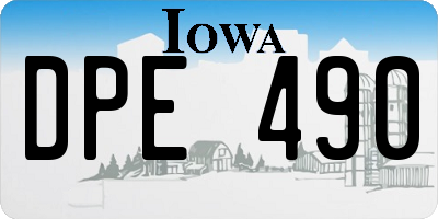 IA license plate DPE490
