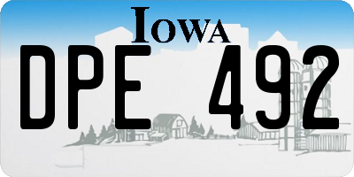 IA license plate DPE492