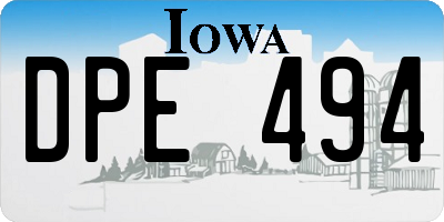 IA license plate DPE494