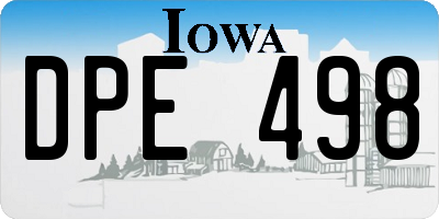 IA license plate DPE498