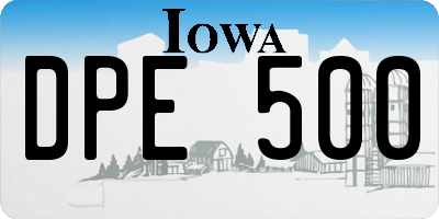 IA license plate DPE500