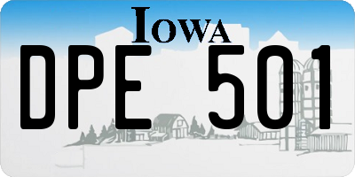IA license plate DPE501