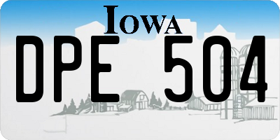 IA license plate DPE504