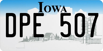 IA license plate DPE507