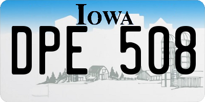 IA license plate DPE508