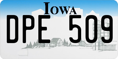 IA license plate DPE509