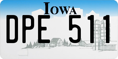 IA license plate DPE511