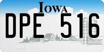 IA license plate DPE516