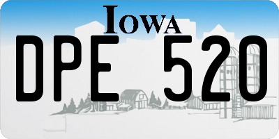 IA license plate DPE520