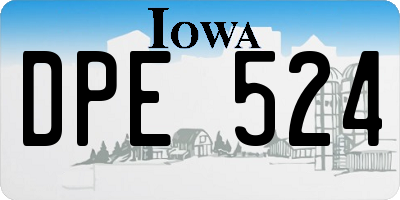 IA license plate DPE524
