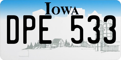 IA license plate DPE533