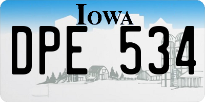 IA license plate DPE534