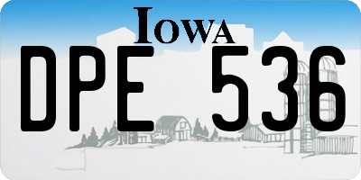 IA license plate DPE536