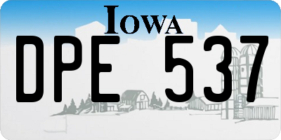 IA license plate DPE537