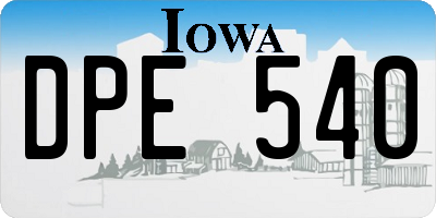 IA license plate DPE540