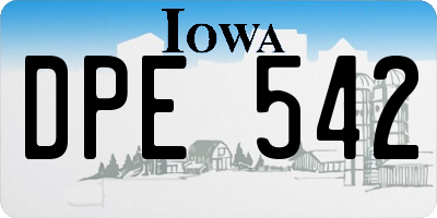 IA license plate DPE542