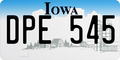 IA license plate DPE545