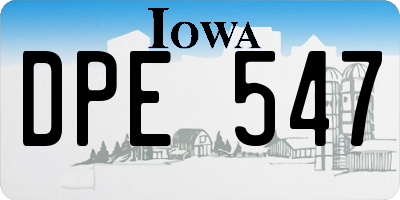 IA license plate DPE547