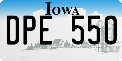 IA license plate DPE550