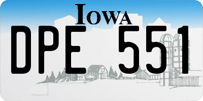 IA license plate DPE551