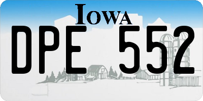 IA license plate DPE552