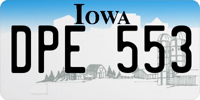 IA license plate DPE553
