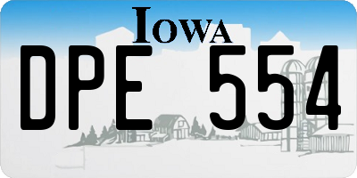 IA license plate DPE554