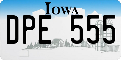 IA license plate DPE555