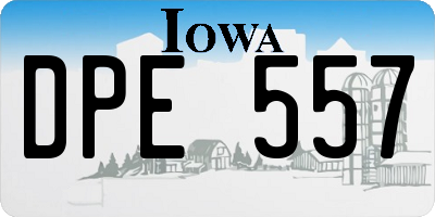 IA license plate DPE557