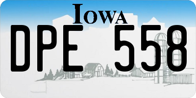 IA license plate DPE558