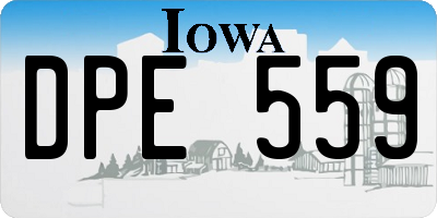 IA license plate DPE559