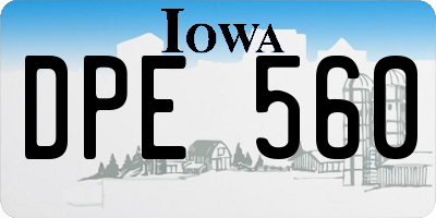 IA license plate DPE560
