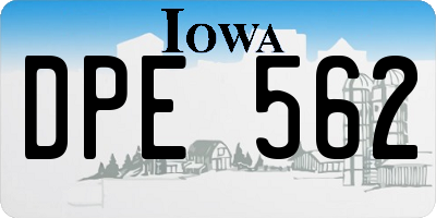 IA license plate DPE562