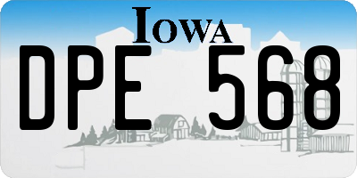 IA license plate DPE568