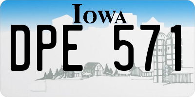 IA license plate DPE571
