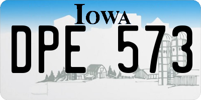 IA license plate DPE573