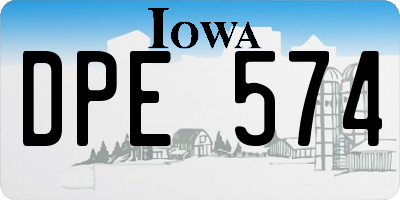IA license plate DPE574