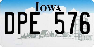 IA license plate DPE576