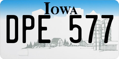 IA license plate DPE577