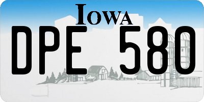 IA license plate DPE580