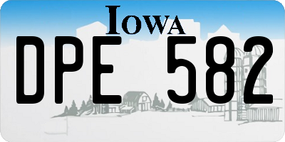 IA license plate DPE582