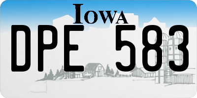 IA license plate DPE583