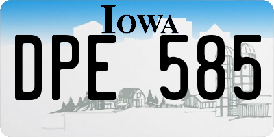 IA license plate DPE585
