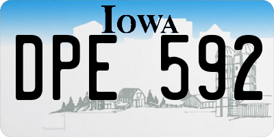 IA license plate DPE592