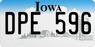 IA license plate DPE596