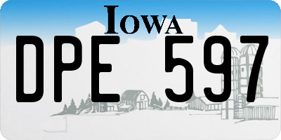 IA license plate DPE597