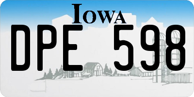 IA license plate DPE598
